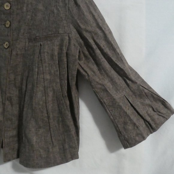 DELICIOUS | large | 100% cotton | Linen-Like Blazer | Faux Pockets | 3 Buttons - Picture 5 of 12